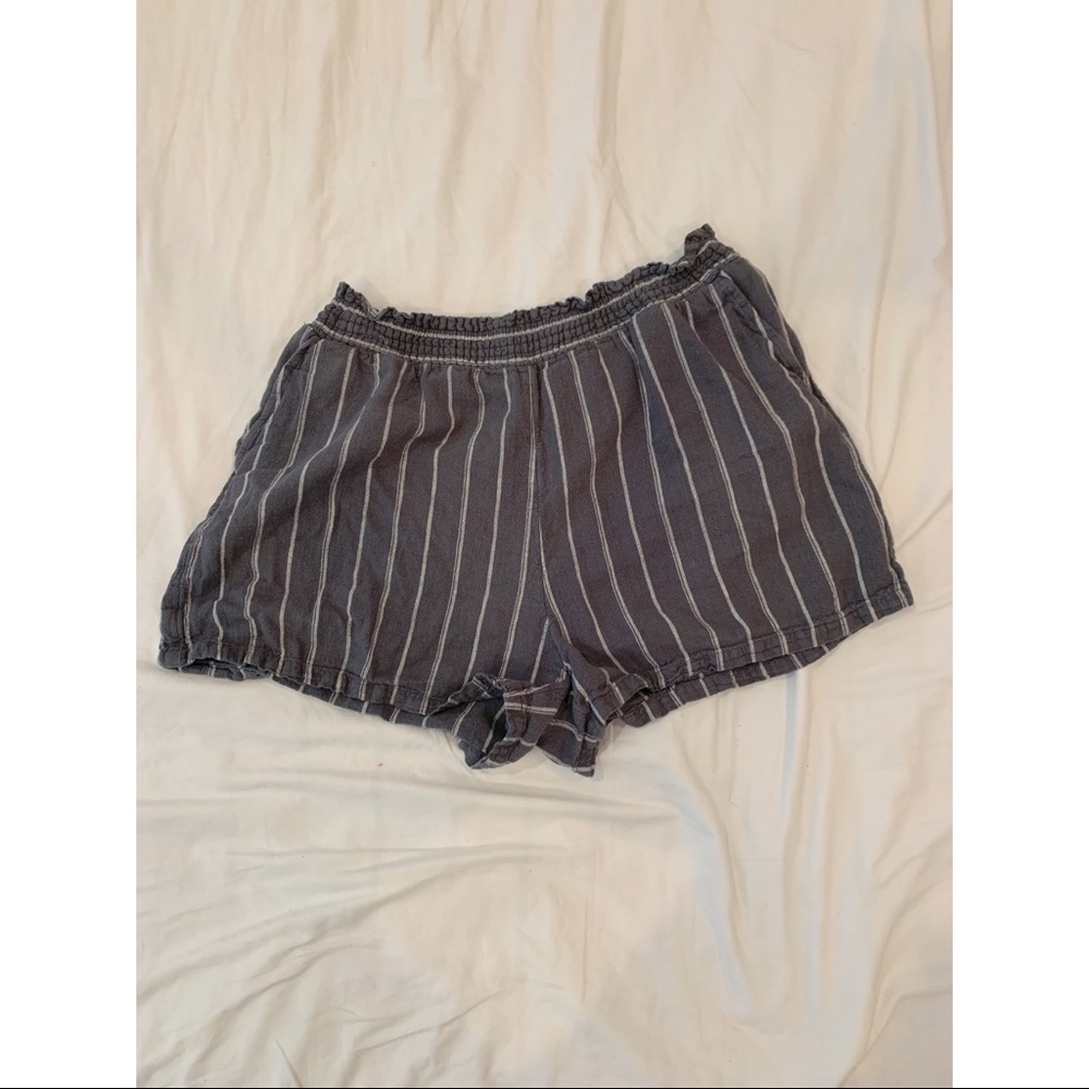 Gray and White striped shorts